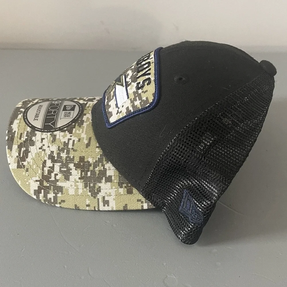 New Era Hat NFL Dallas Cowboys Black Camo‎ Adjustable Salute To Service 9Forty